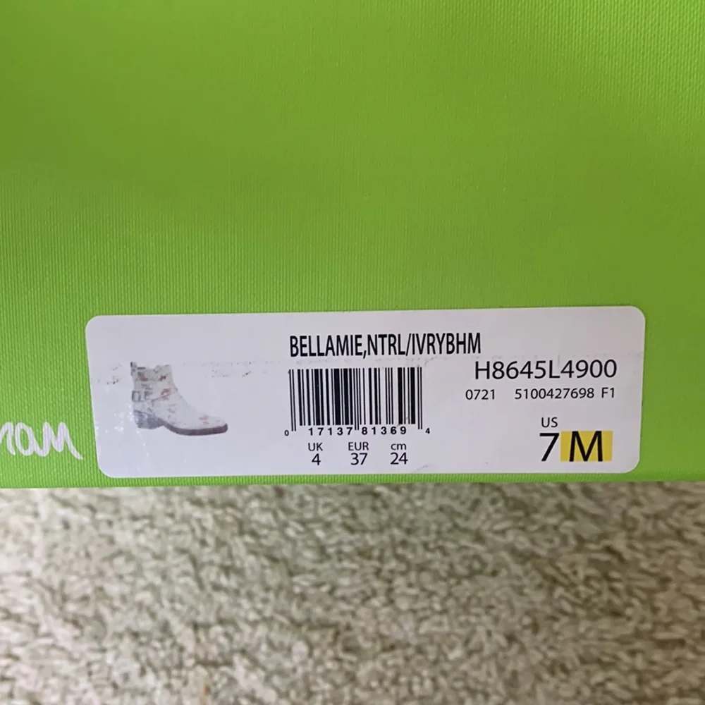 Sam Edelman White and Light Brown Speckled Ankle Booties - Picture 3 of 4